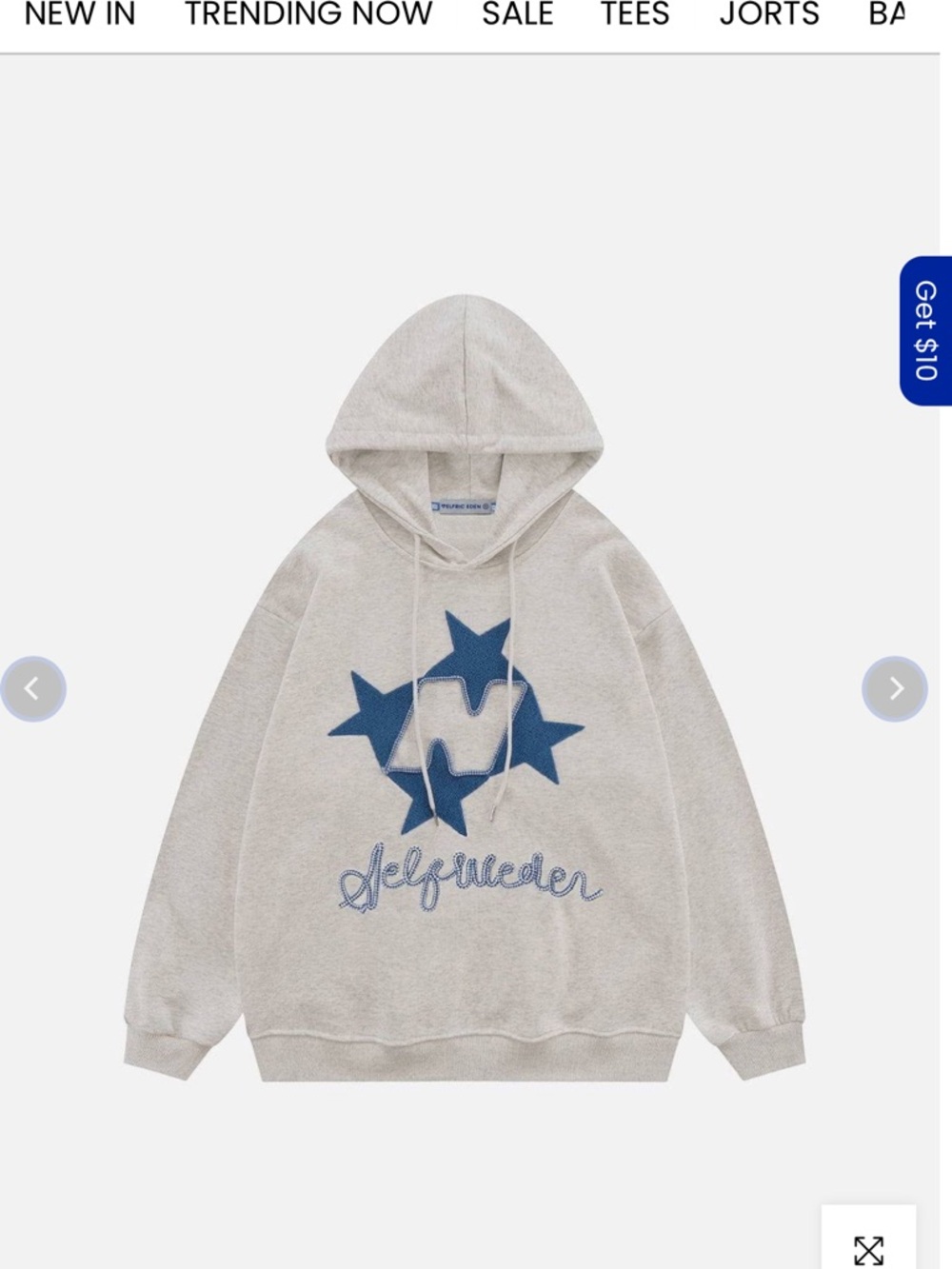 Aelfric Eden Light Gray Hoodie with Blue Logo